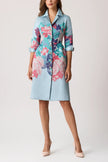 JACQUARD FLORAL PLACEMENT COAT DRESS