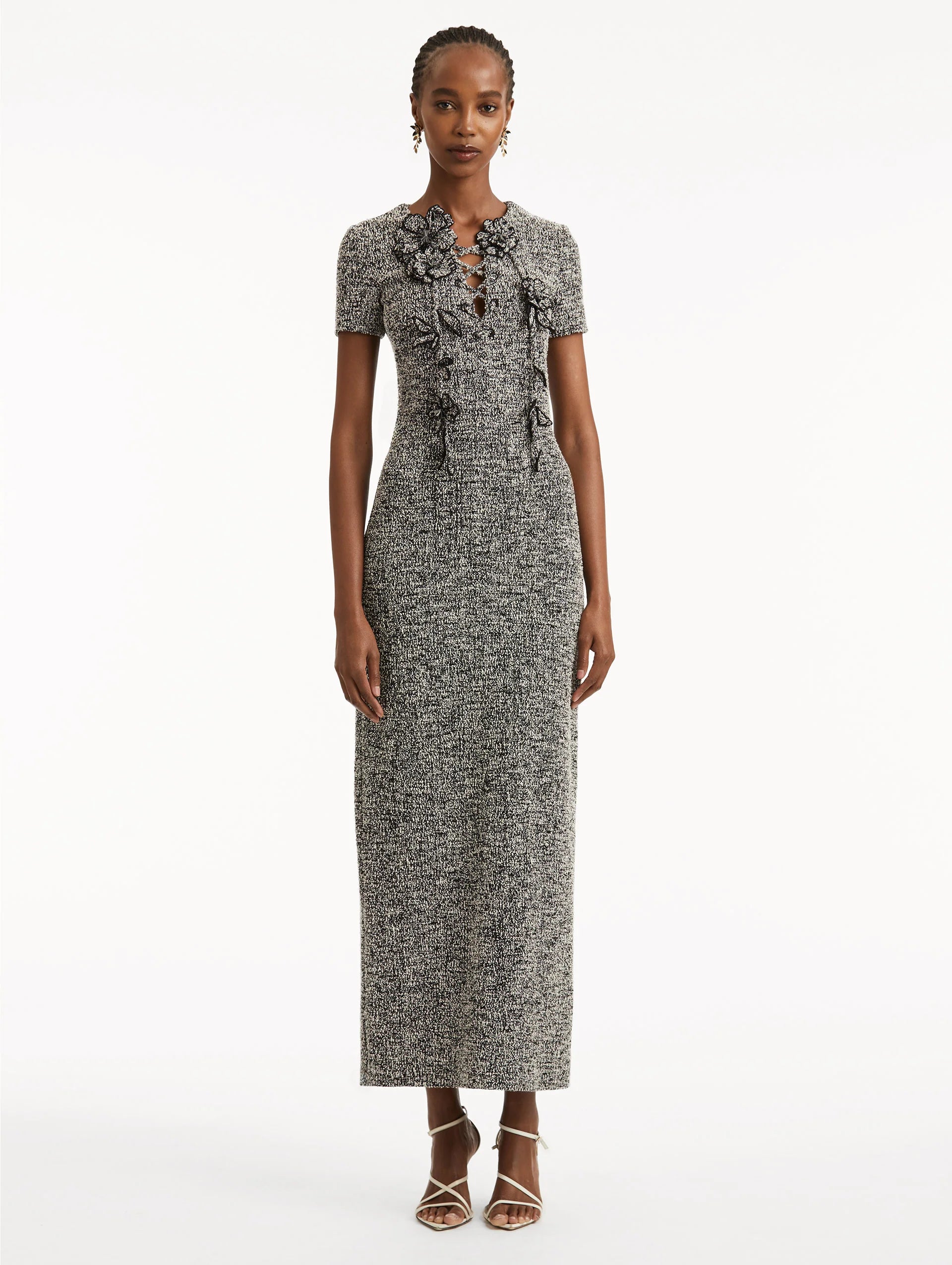 BOUCLE JERSEY TWEED DRESS