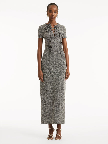 BOUCLE JERSEY TWEED DRESS
