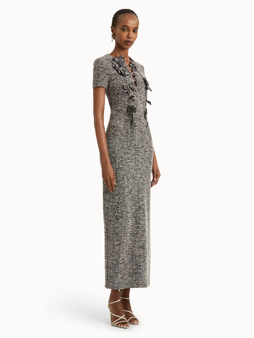 BOUCLE JERSEY TWEED DRESS