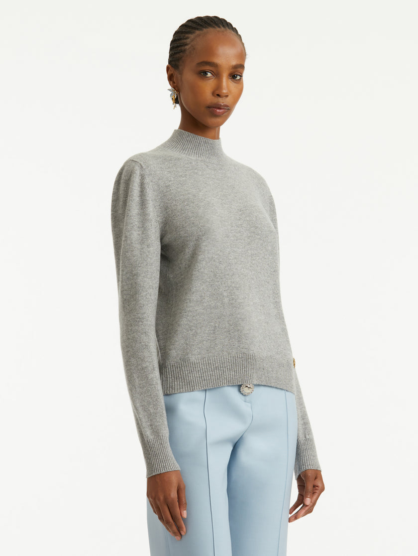 O FLOWER WOOL PULLOVER WITH SCARF