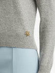 O FLOWER WOOL PULLOVER WITH SCARF