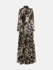 COWHIDE PRINTED SILK CHIFFON DRESS