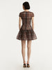 SHORT SLEEVE DROP WAIST PLAID DRESS