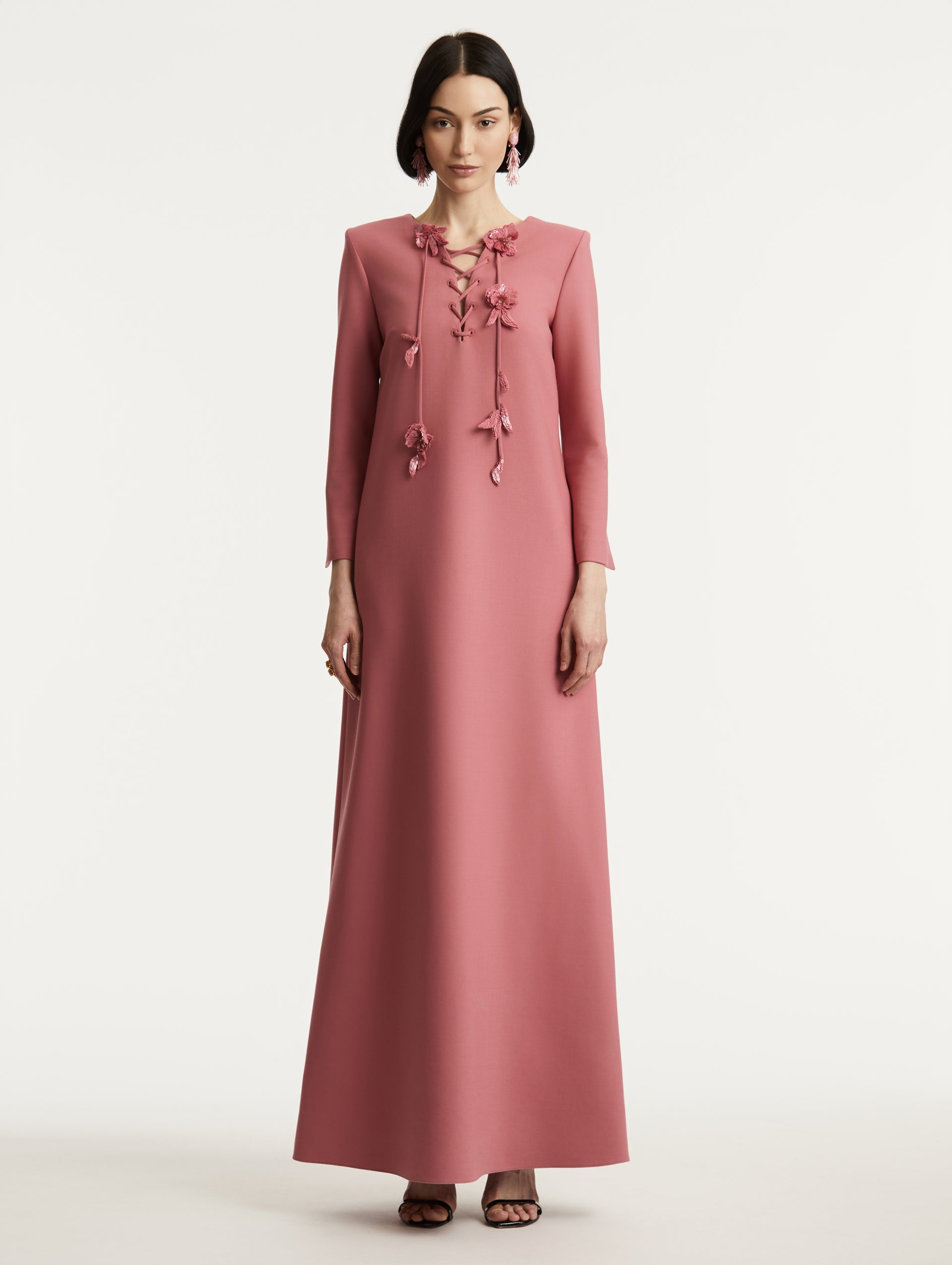FLORAL LACE UP CAFTAN