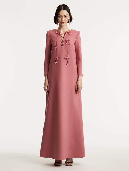 FLORAL LACE UP CAFTAN