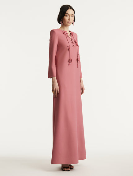 FLORAL LACE UP CAFTAN