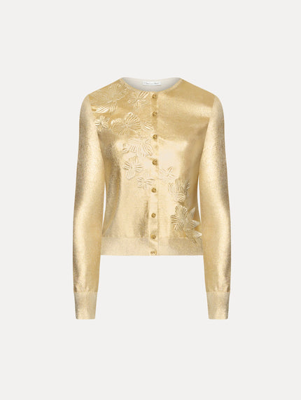 GOLD FOIL CHERRY BLOSSOM CARDIGAN
