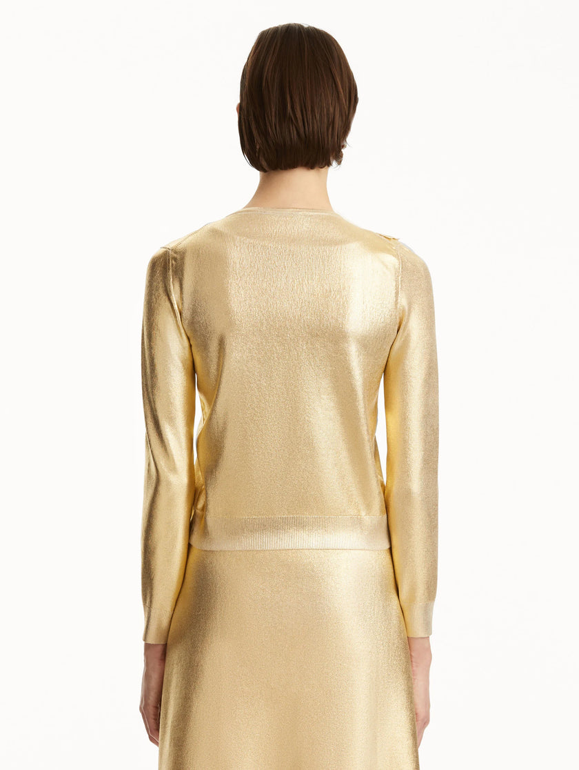 GOLD FOIL CHERRY BLOSSOM CARDIGAN