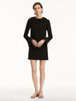 THREADWORK CUTOUT TWEED DRESS