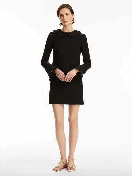THREADWORK CUTOUT TWEED DRESS