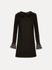 THREADWORK CUTOUT TWEED DRESS