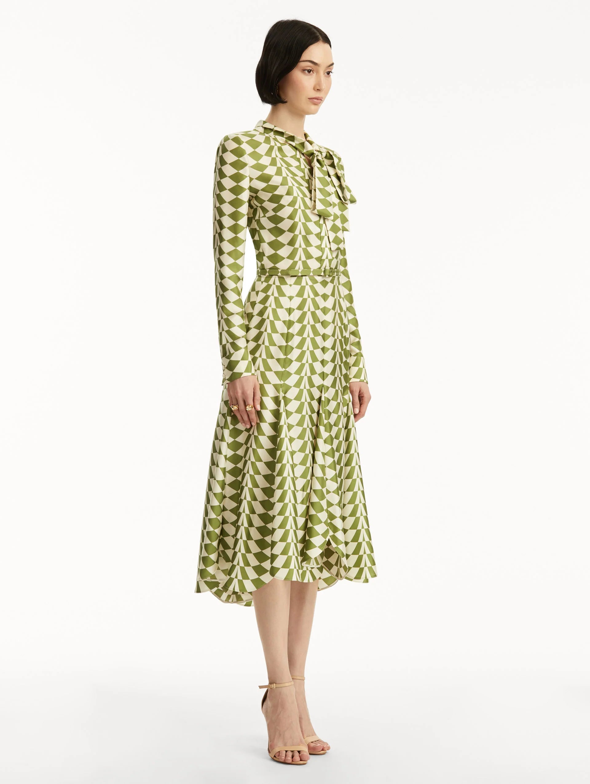 GEO SILK TWILL SHIRT DRESS