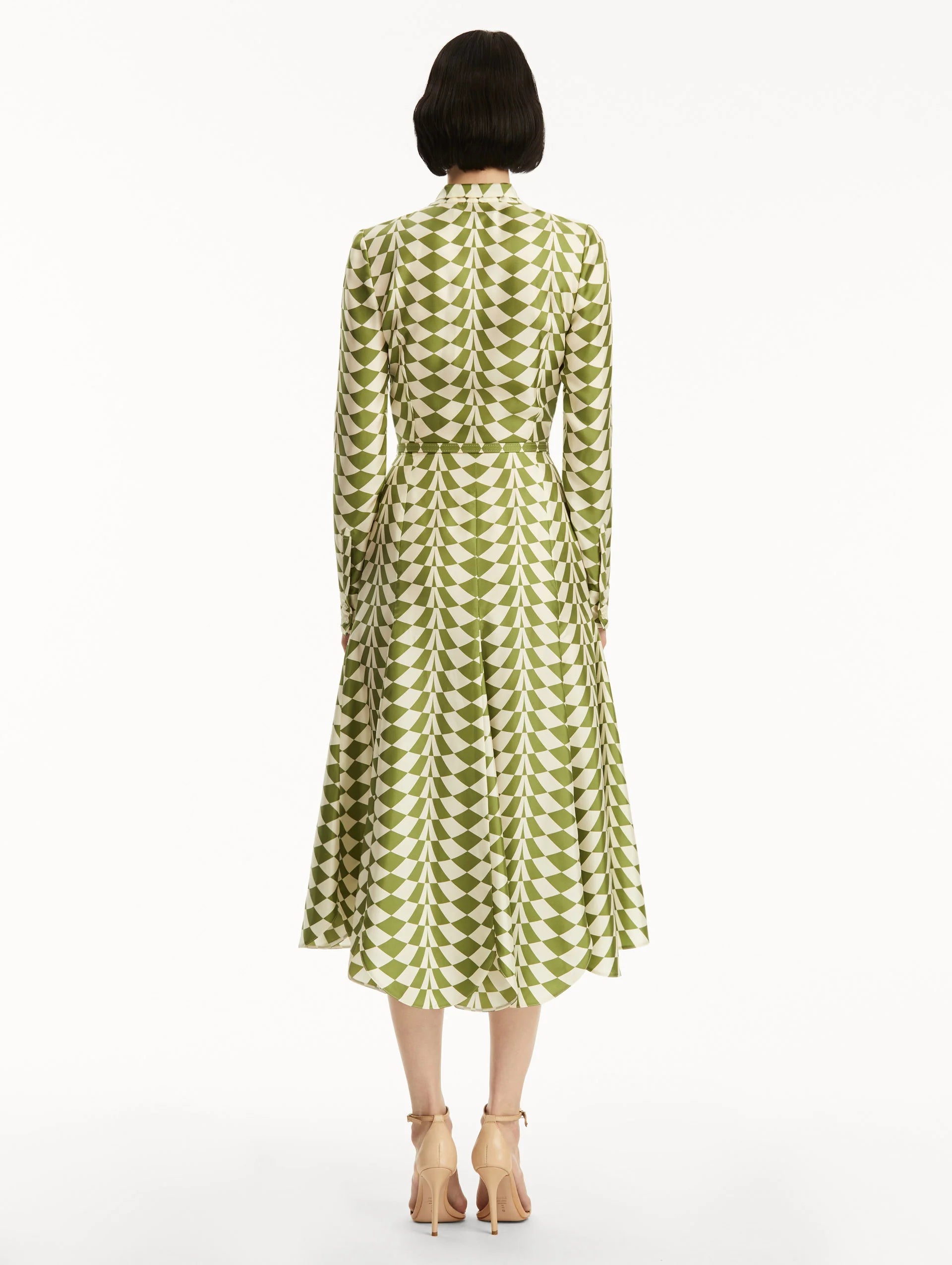 GEO SILK TWILL SHIRT DRESS