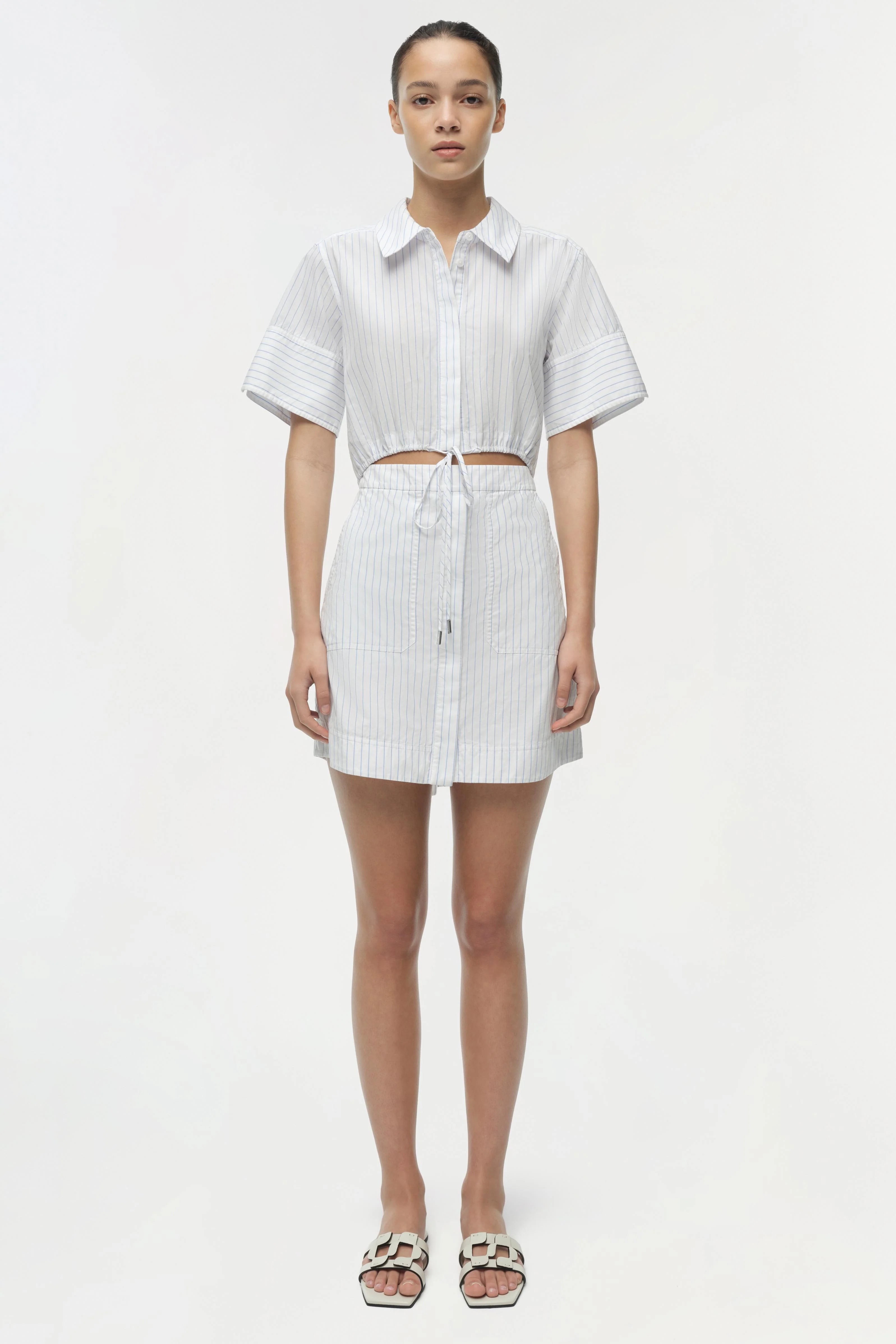 MARCY COTTON MINI SHIRT DRESS