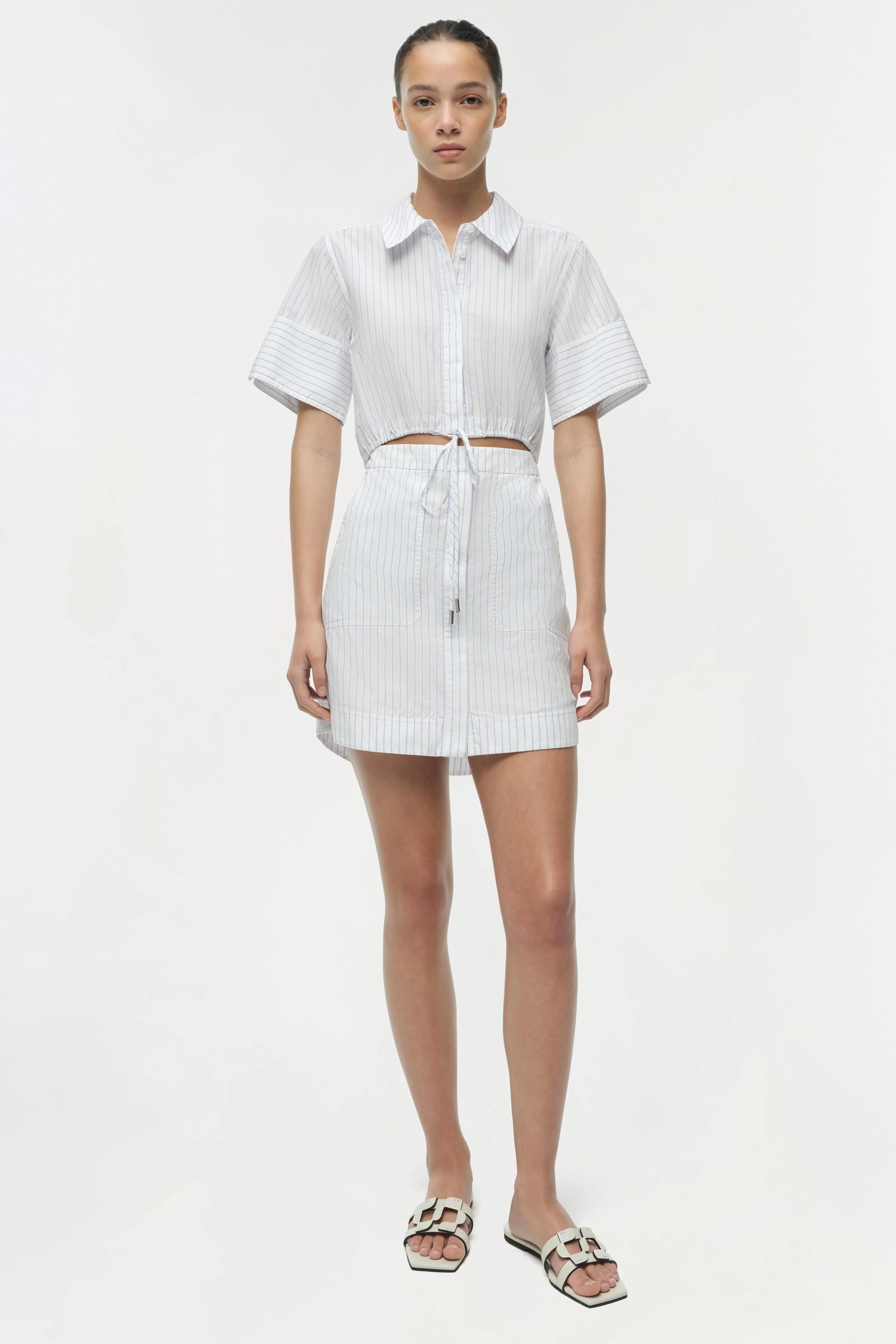 MARCY COTTON MINI SHIRT DRESS