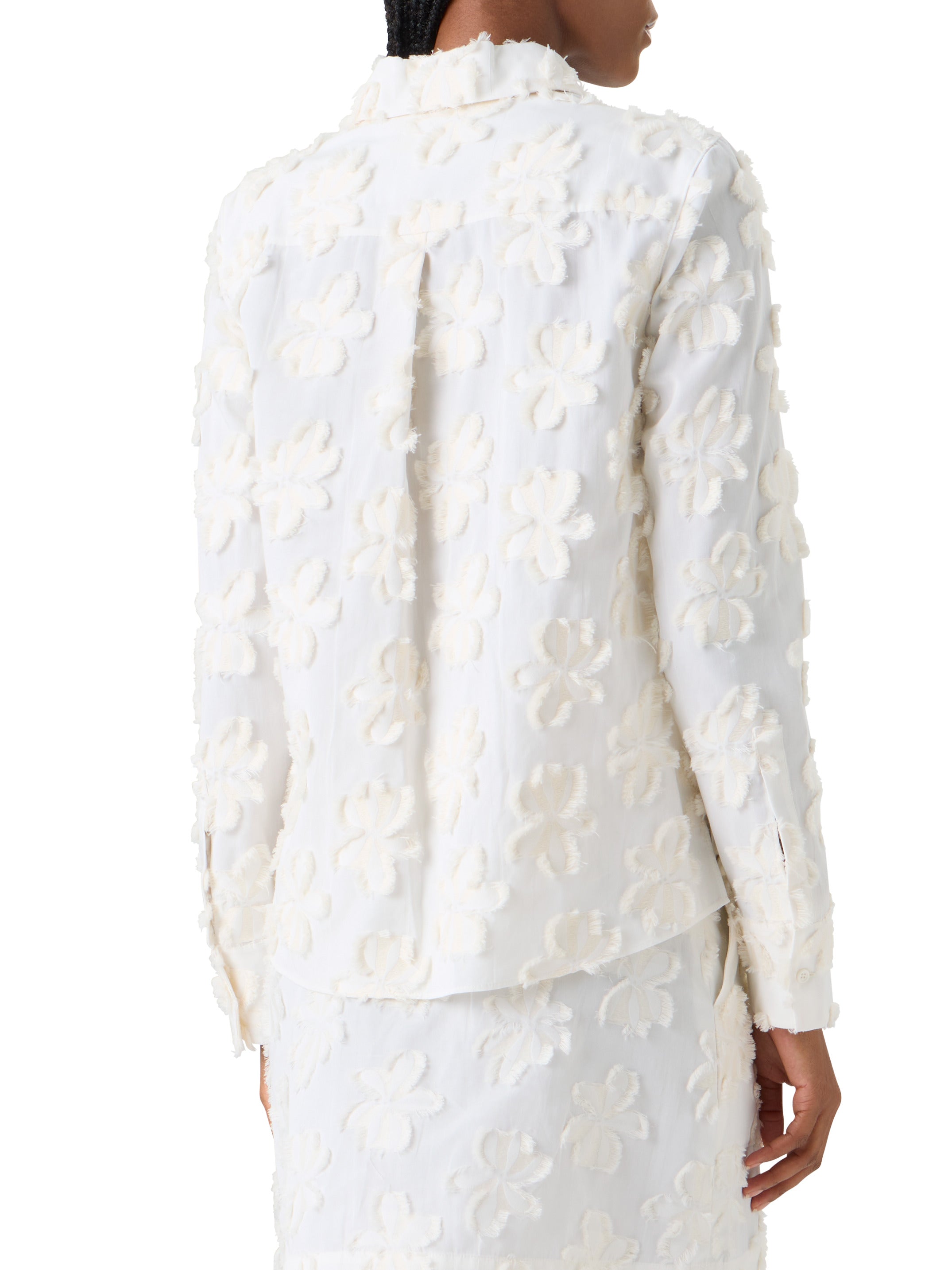 FLORAL COTTON JACQUARD SHIRT BLOUSE