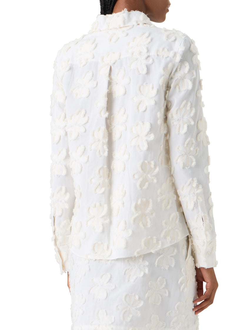 FLORAL COTTON JACQUARD SHIRT BLOUSE