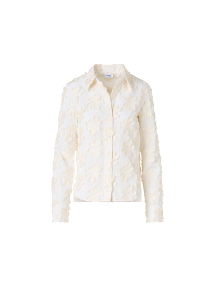 FLORAL COTTON JACQUARD SHIRT BLOUSE