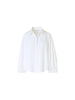 BALLOON SLEEVE COTTON SATIN BUTTON DOWN SHIRT BLOUSE