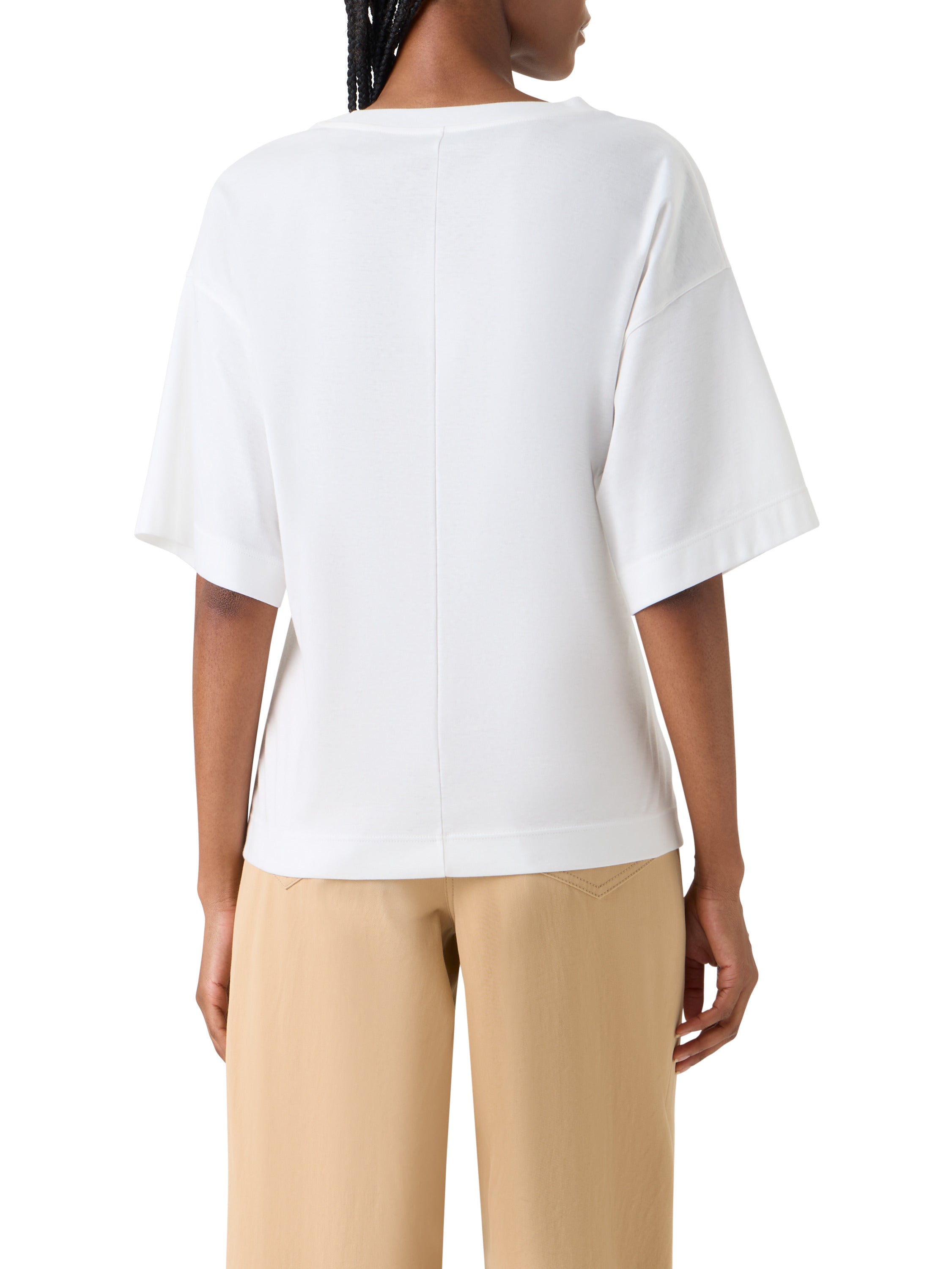 GATHERED COTTON JERSEY SHORT SLEEVE TSHIRT