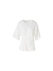GATHERED COTTON JERSEY SHORT SLEEVE TSHIRT