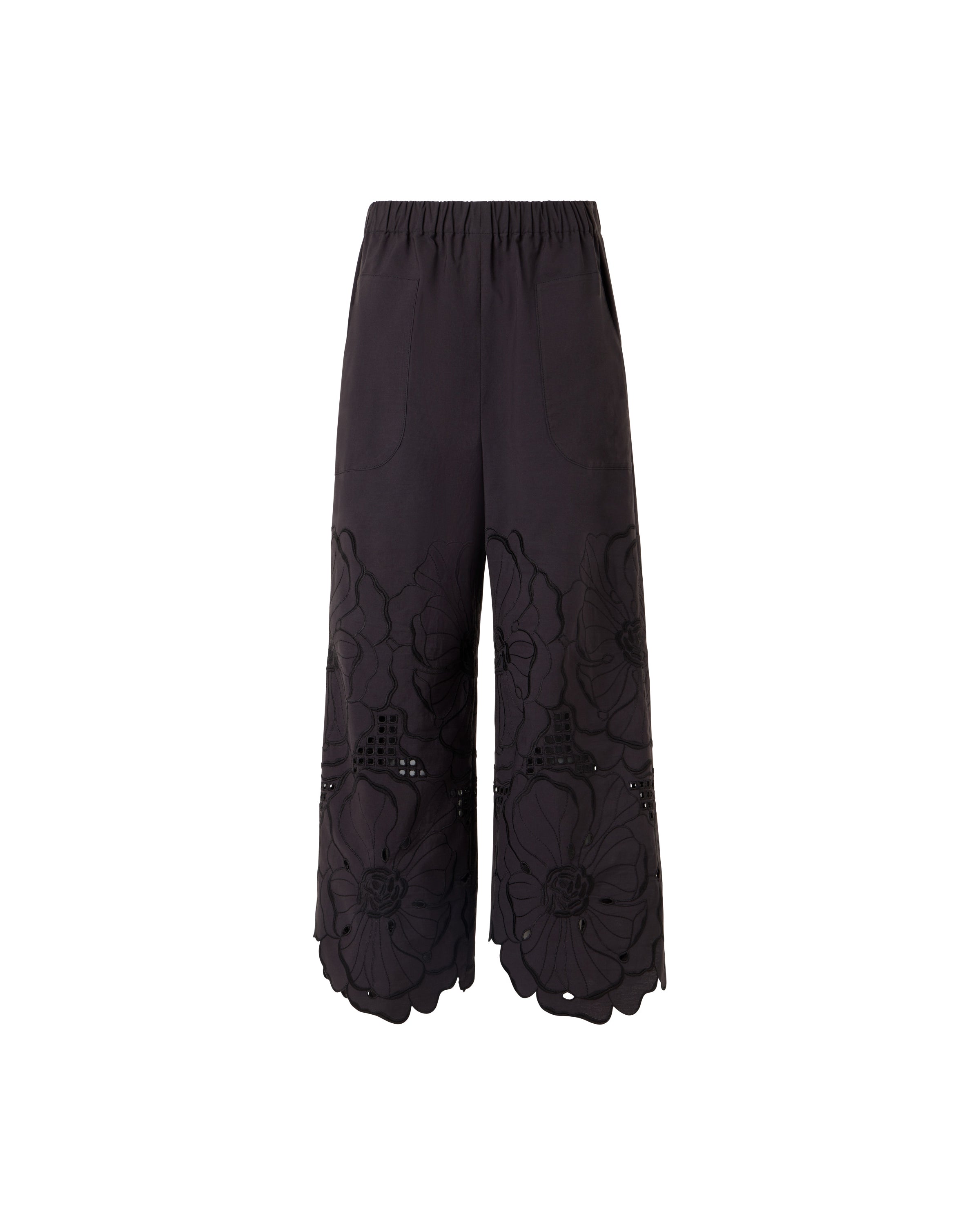 FREY FLOWER EYELET COTTON POPLIN PANTS