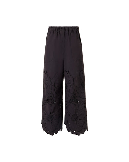 FREY FLOWER EYELET COTTON POPLIN PANTS
