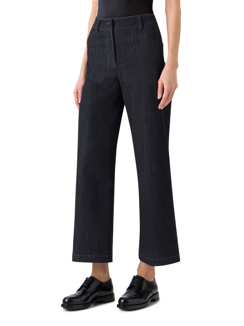 CAIA HIGH STRETCH DENIM CROPPED PANTS