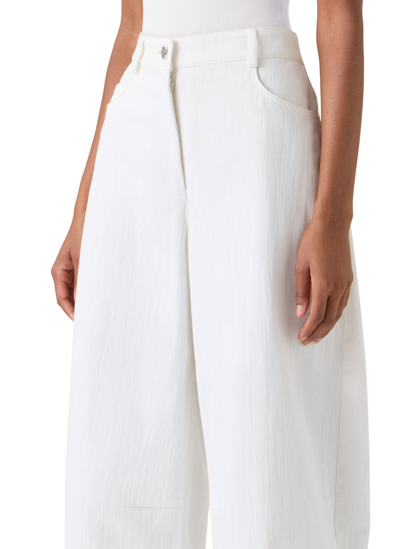 HIGH RISE BARREL LEG ANKLE PANTS