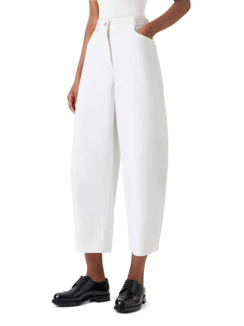 HIGH RISE BARREL LEG ANKLE PANTS
