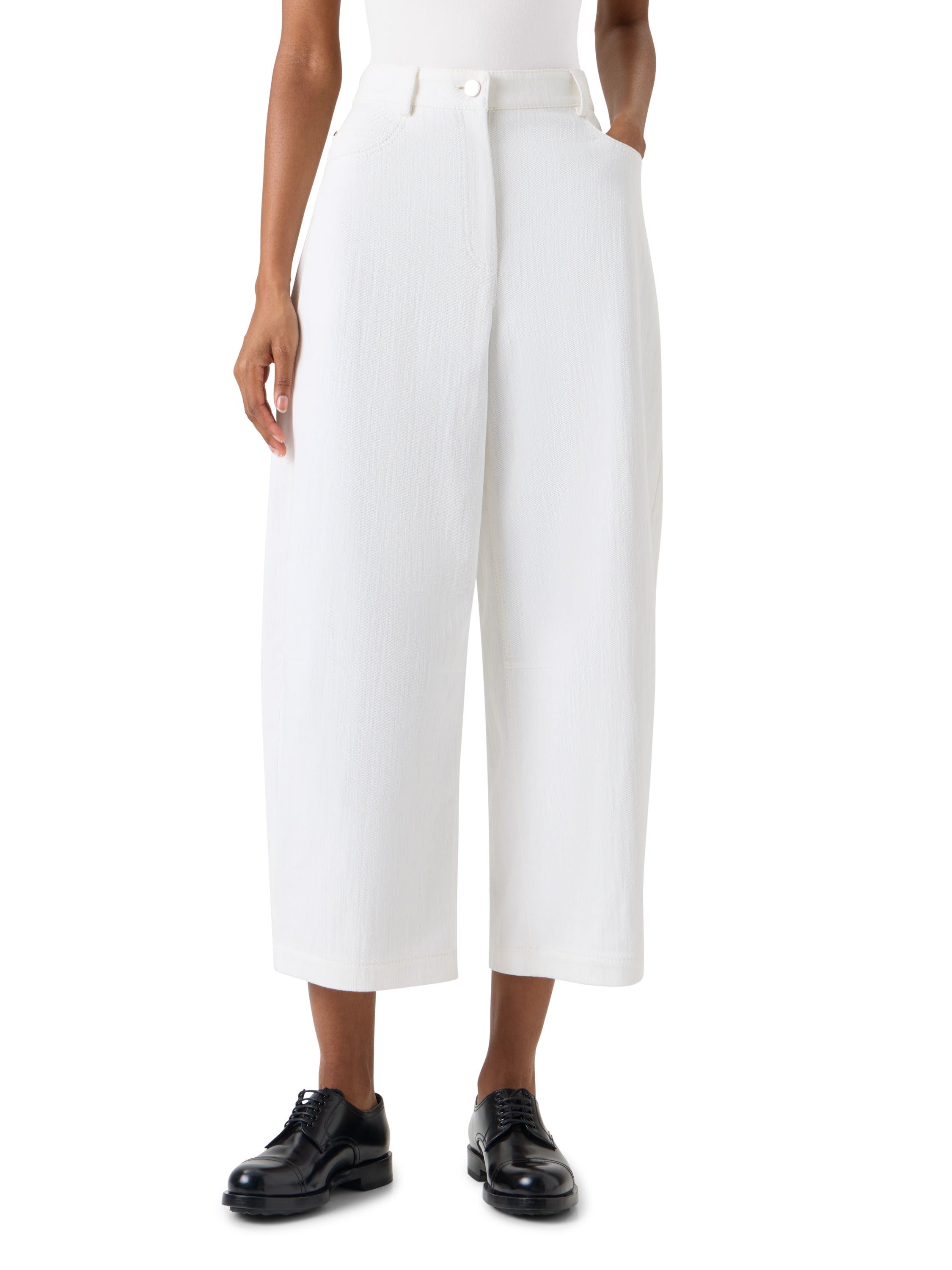 HIGH RISE BARREL LEG ANKLE PANTS