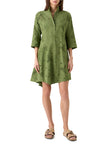 FLORAL EYELET EMBROIDERED ASYMMETRIC SHIRTDRESS