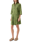 FLORAL EYELET EMBROIDERED ASYMMETRIC SHIRTDRESS