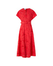 FLORAL EYELET EMBROIDERED MIDI DRESS