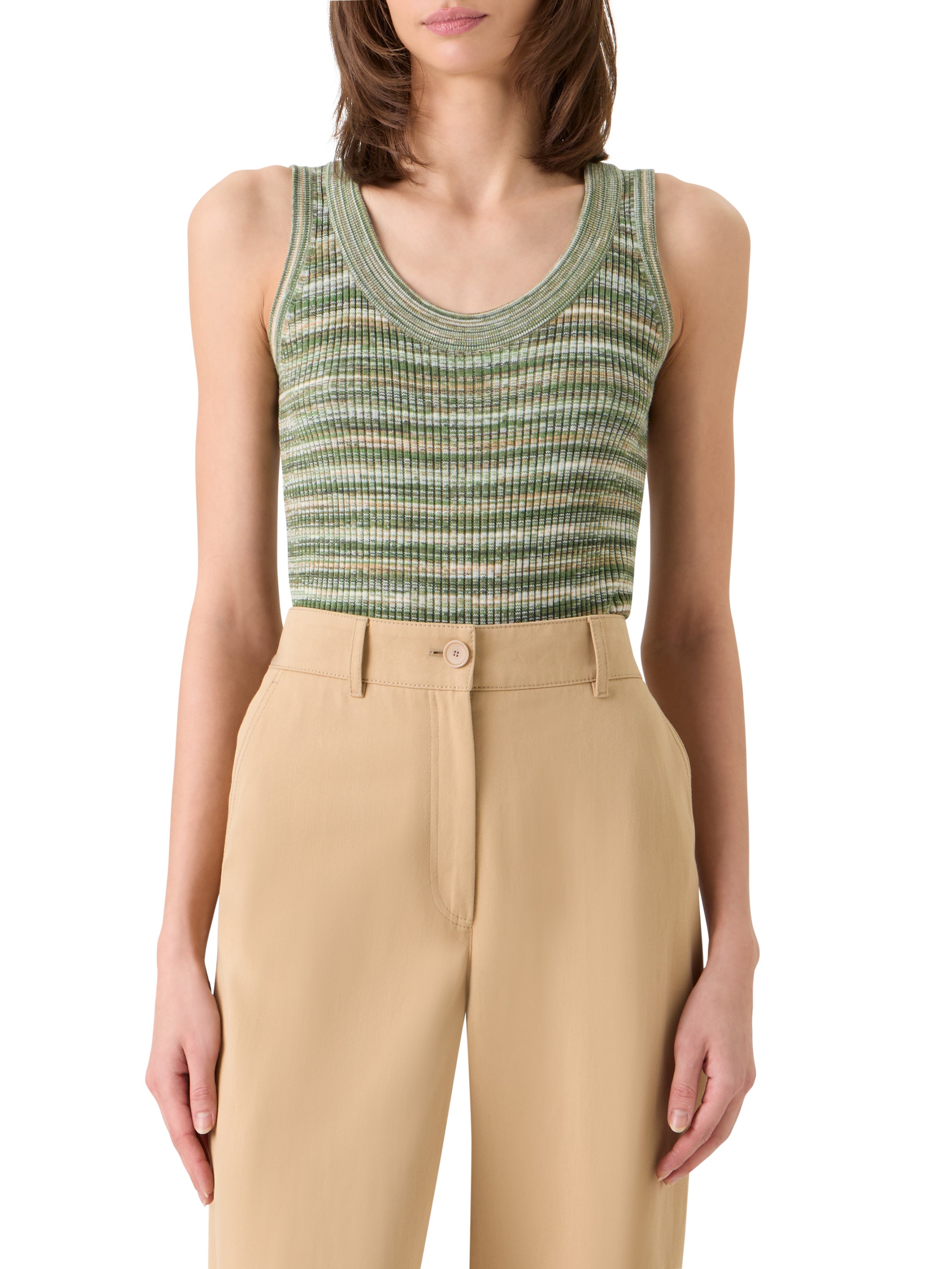 SPACE DYE MERINO WOOL RIB TANK TOP