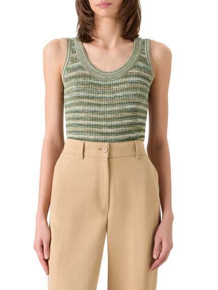 SPACE DYE MERINO WOOL RIB TANK TOP