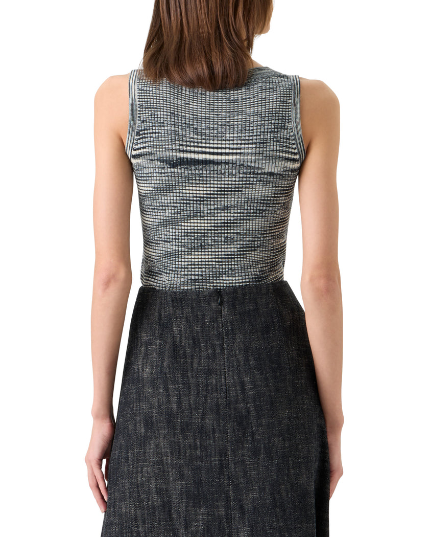 SPACE DYE MERINO WOOL RIB TANK TOP