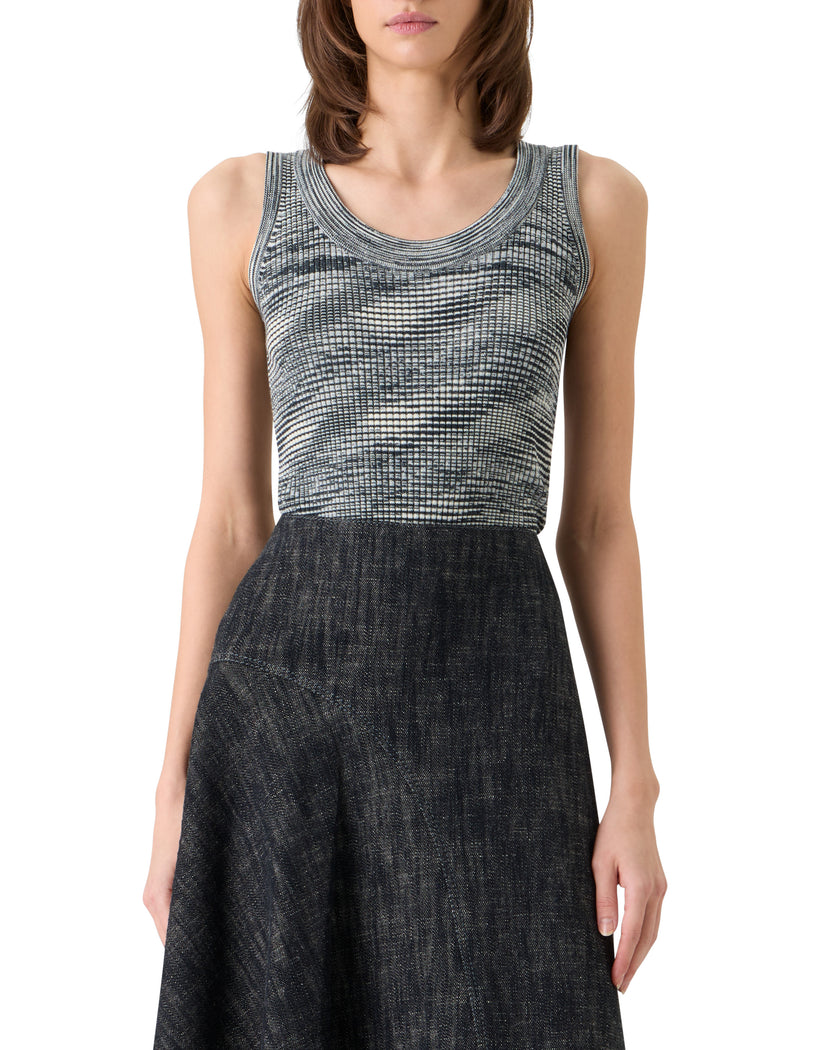 SPACE DYE MERINO WOOL RIB TANK TOP