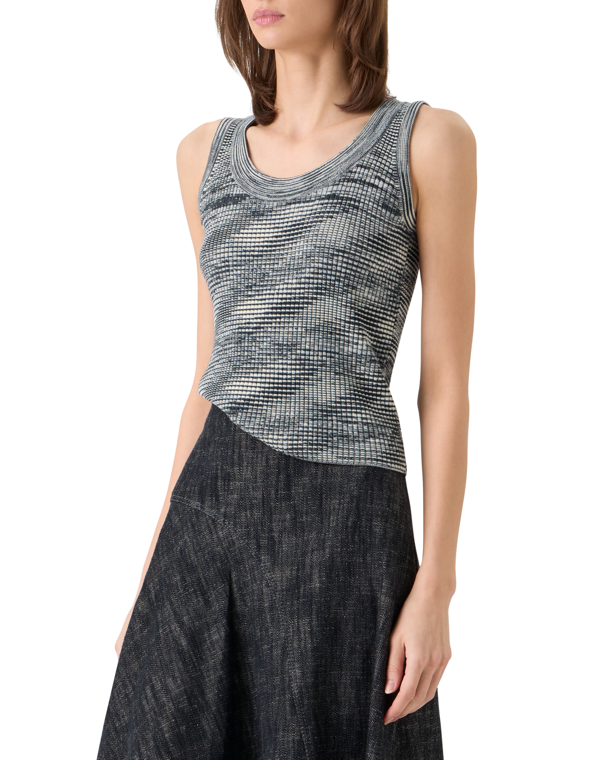 SPACE DYE MERINO WOOL RIB TANK TOP