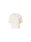 CHUNKY FLOWER KNIT SHORT SLEEVE SWEATER