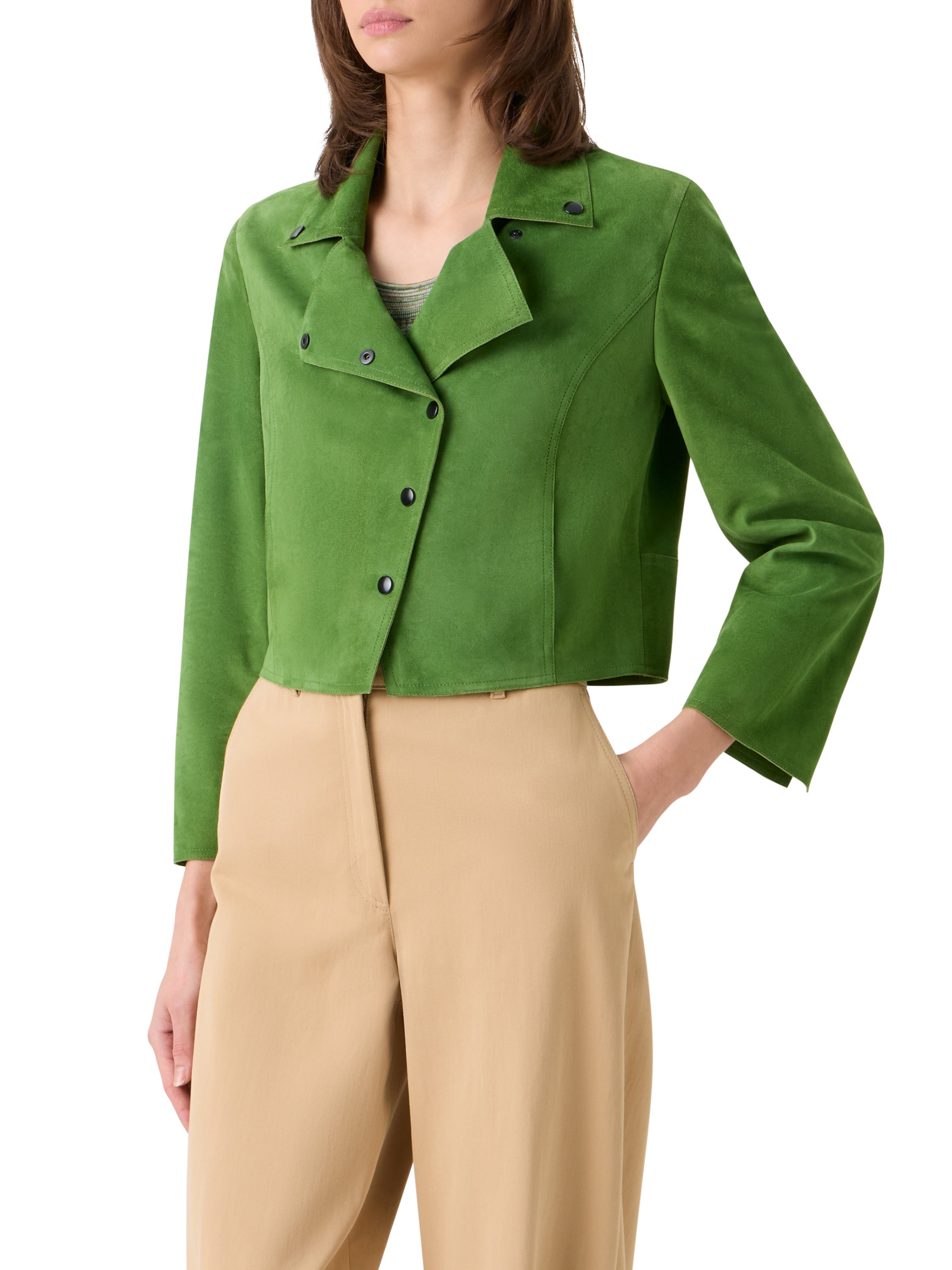 SUEDE CROP MOTO JACKET
