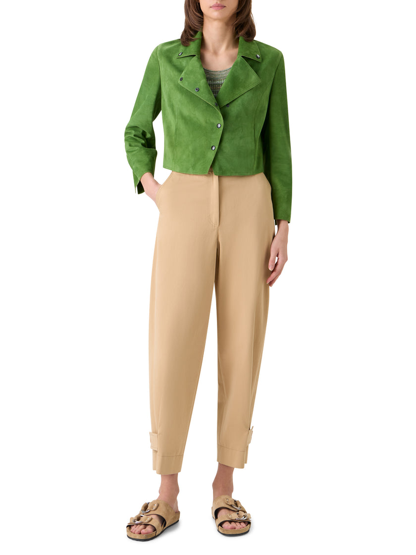 SUEDE CROP MOTO JACKET