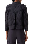 FLOWER EYELET JACKET IN COTTON POPLIN