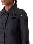 FLOWER EYELET JACKET IN COTTON POPLIN