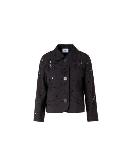 FLOWER EYELET JACKET IN COTTON POPLIN