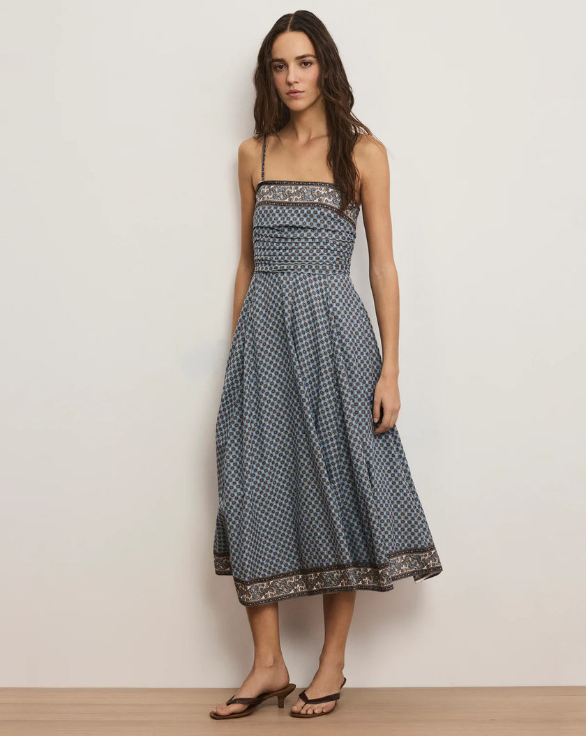 LANA SCARF PRINT MIDI DRESS