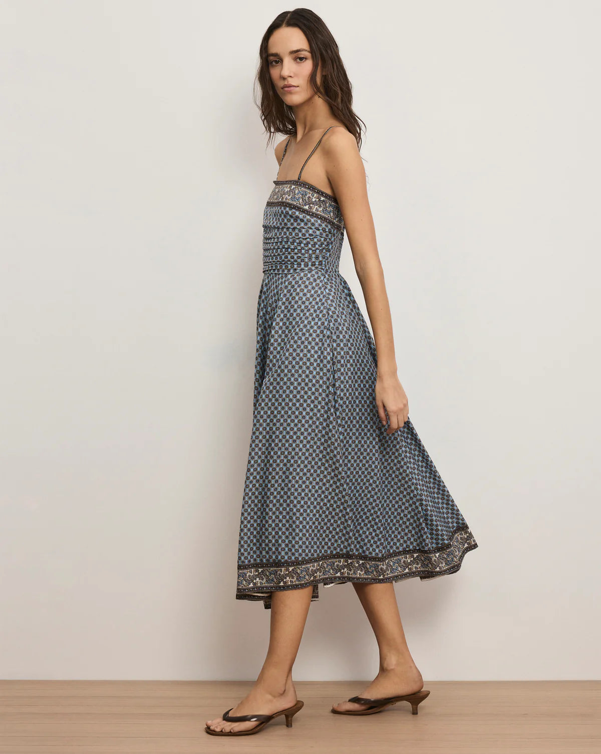 LANA SCARF PRINT MIDI DRESS