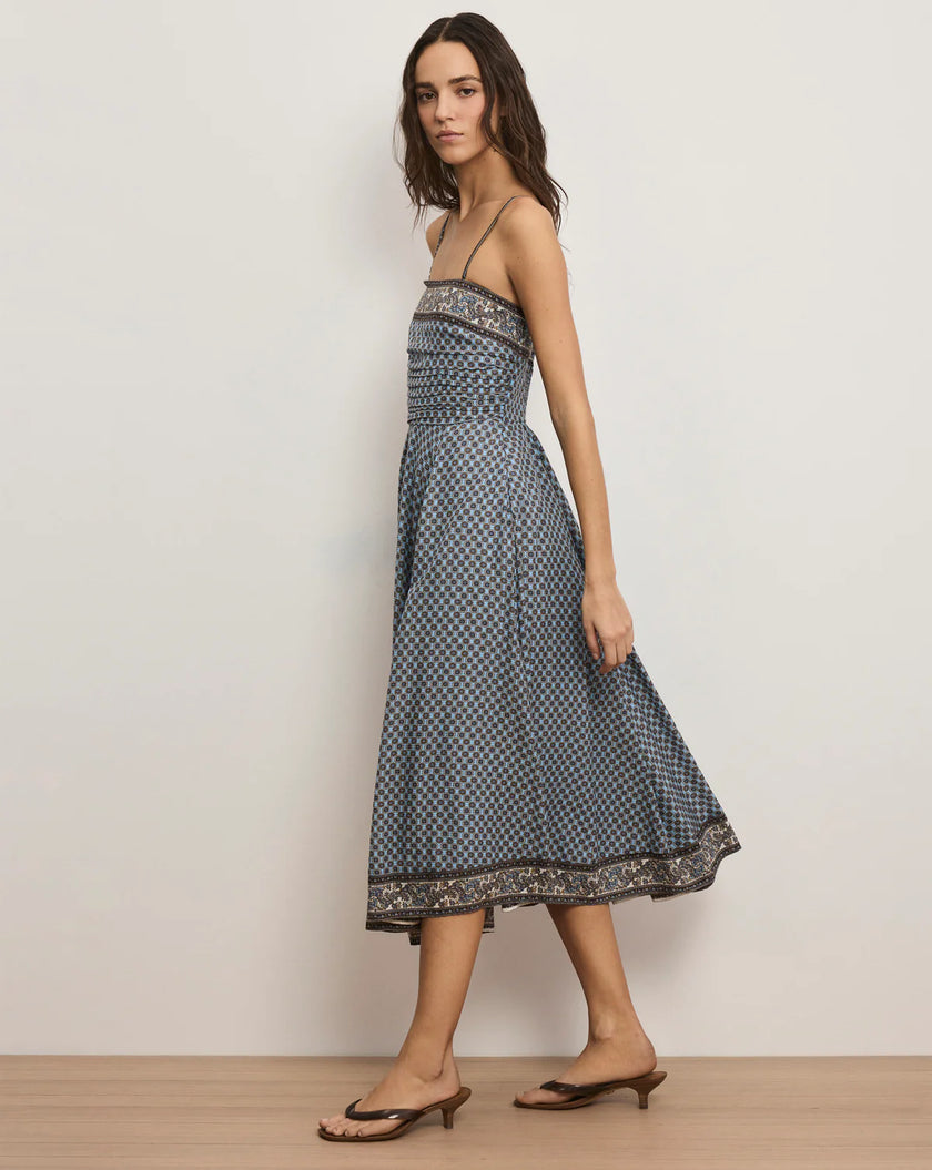 LANA SCARF PRINT MIDI DRESS