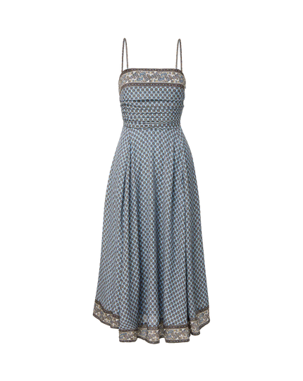 LANA SCARF PRINT MIDI DRESS
